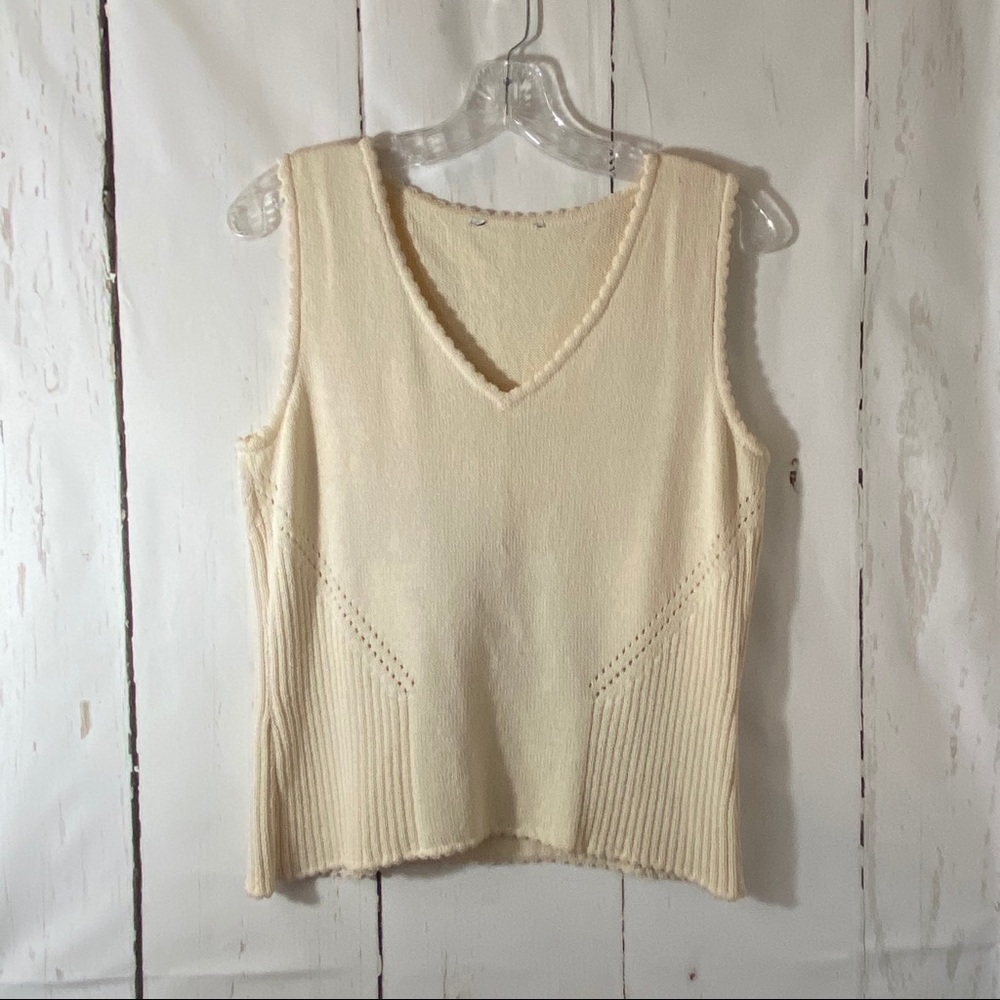 St. John Medium Beige Santana Knit Tank